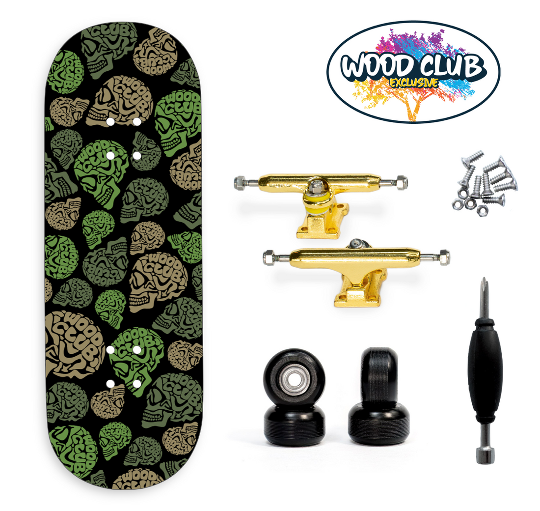 WoodClub EXCLUSIVE Fingerboard 32mm - "CAMO SKULLS"