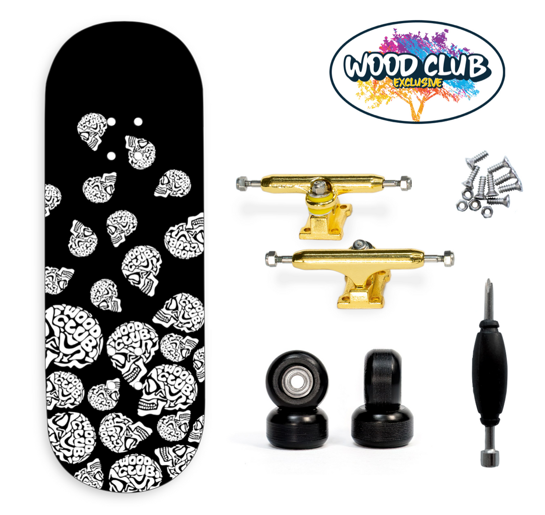WoodClub EXCLUSIVE Fingerboard 32mm - "WHITE SKULLS"