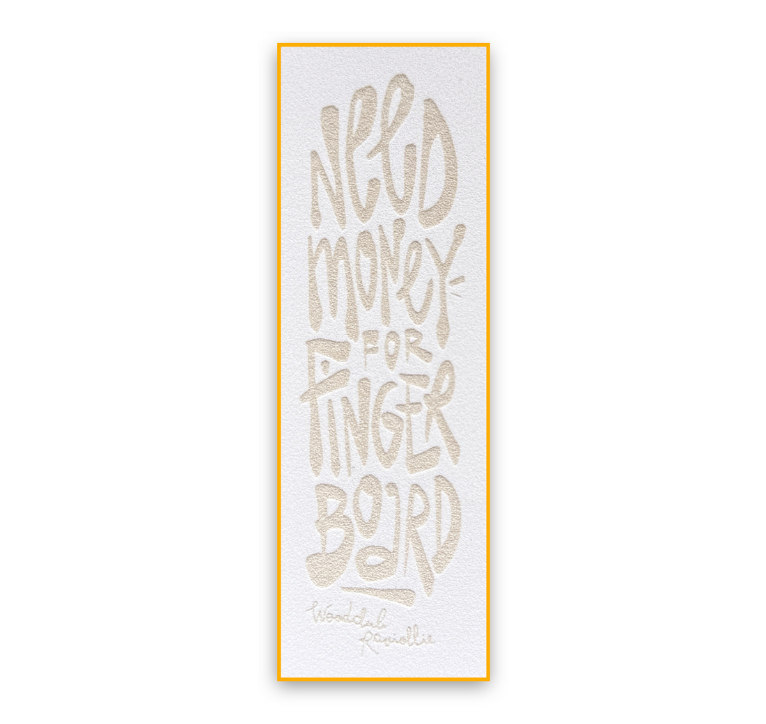 Pěnový grip tape EXCLUSIVE 1ks Bílý - "Need Money"