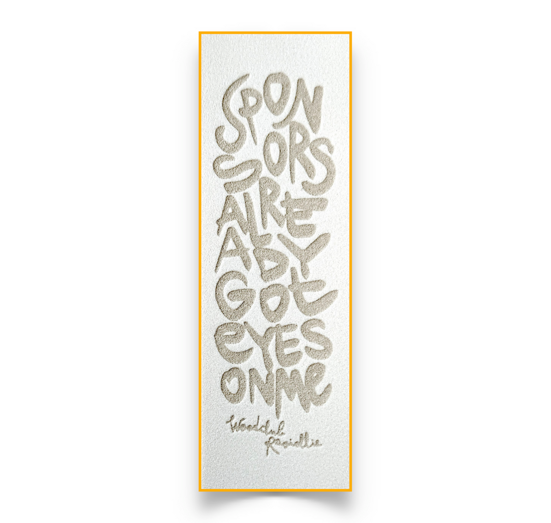 Pěnový grip tape EXCLUSIVE 1ks Bílý - "SPONSORS"