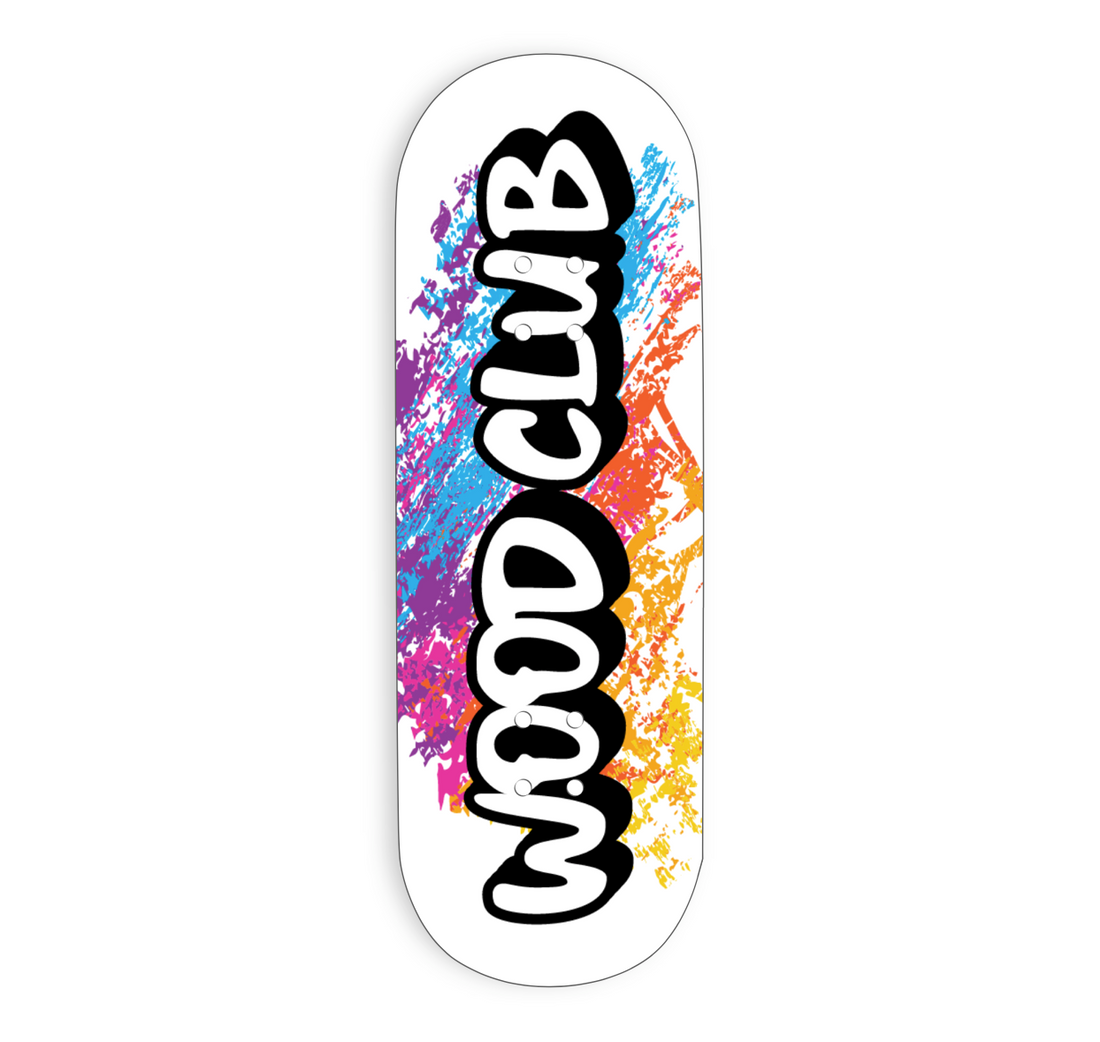 WoodClub EXCLUSIVE Dřevěná deska 32mm - "LOGO WHITE"