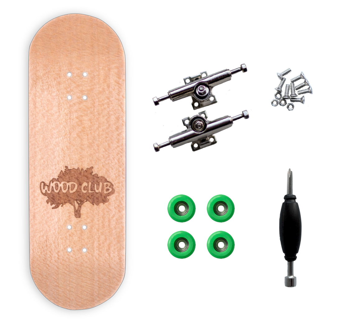 WoodClub Dřevěný Fingerboard 29mm - Zelený