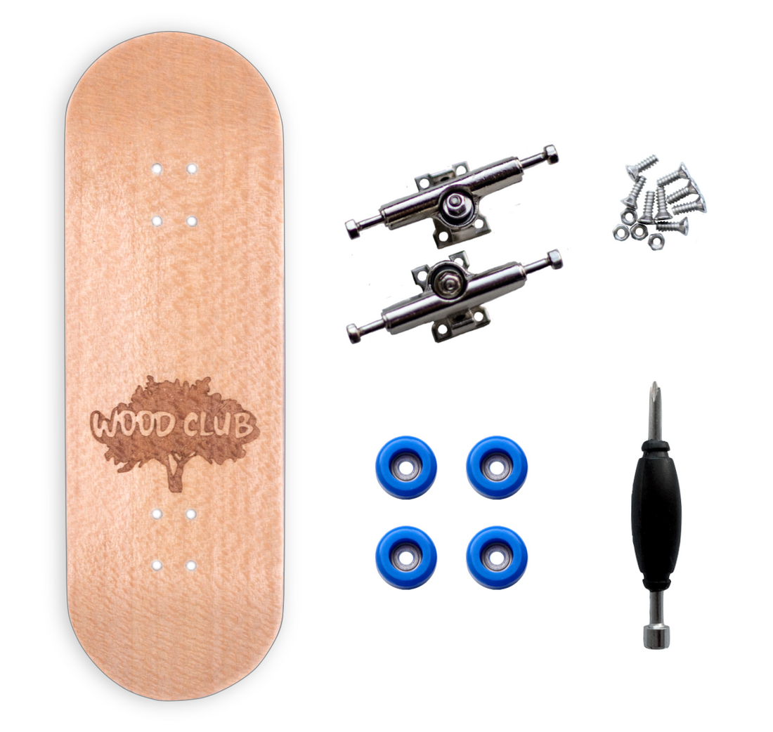 WoodClub Dřevěný Fingerboard 29mm - Tmavě modrý