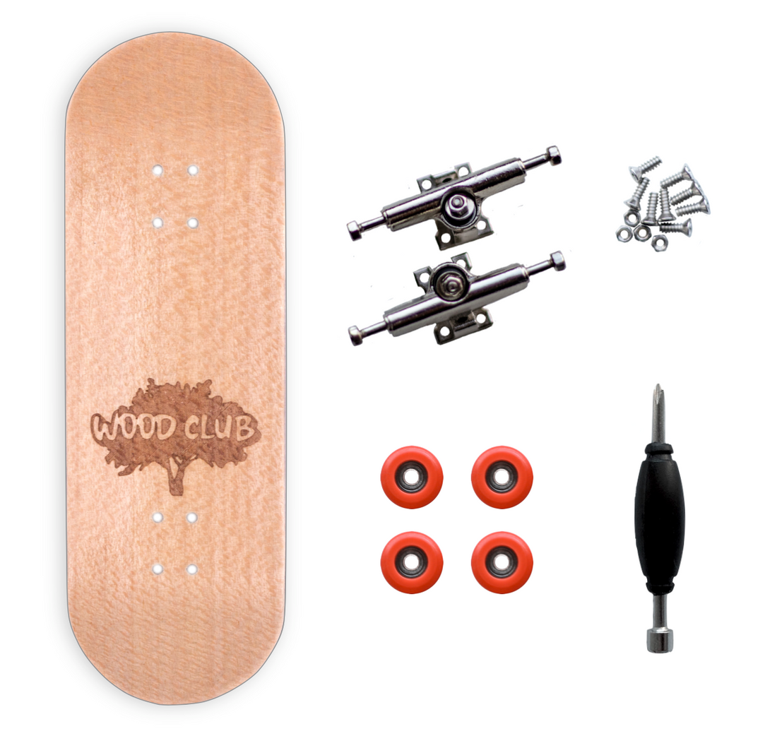 WoodClub Dřevěný Fingerboard 29mm - Červený