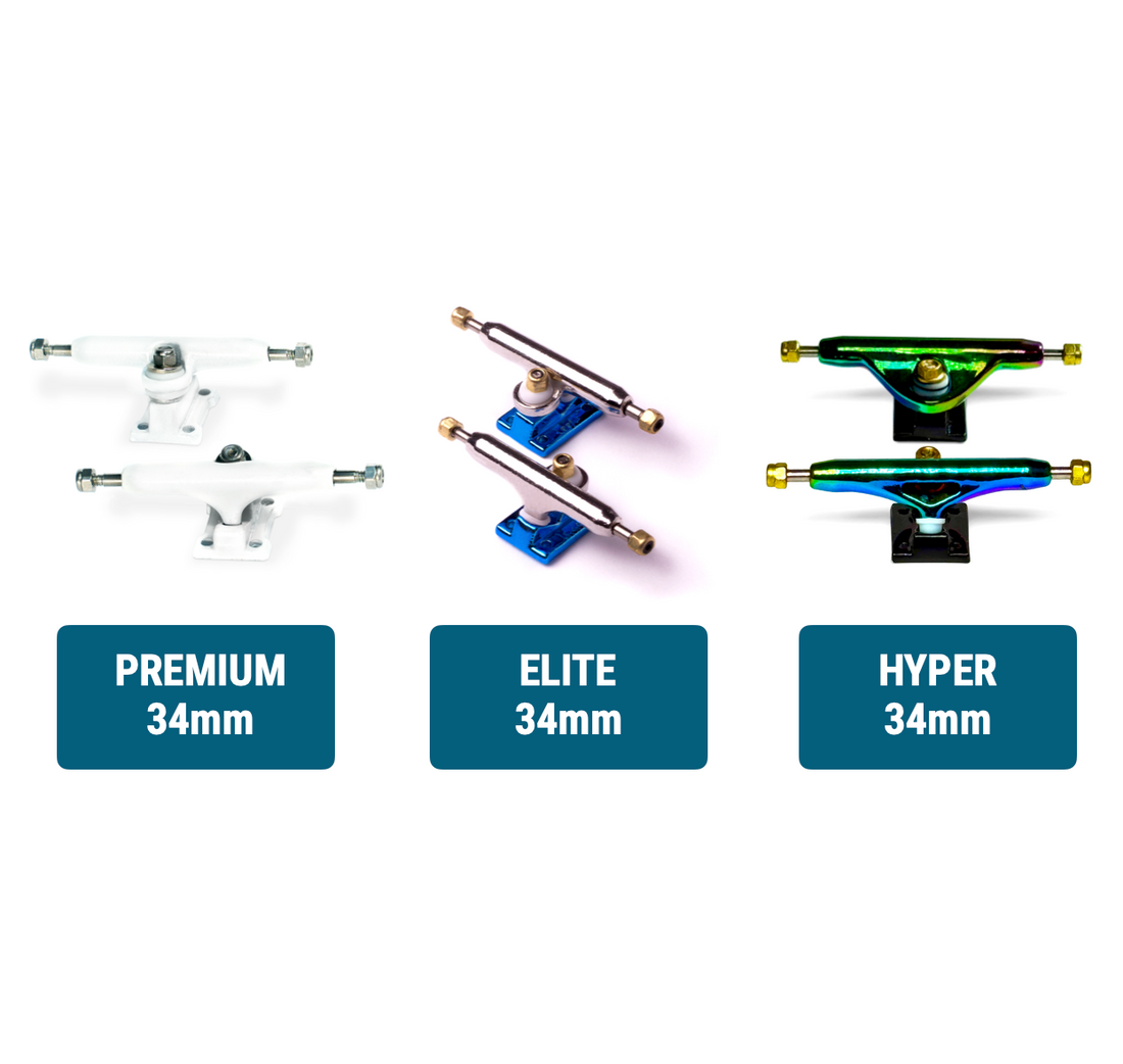 WoodClub Dřevěný Fingerboard 34mm - Bleděmodrý
