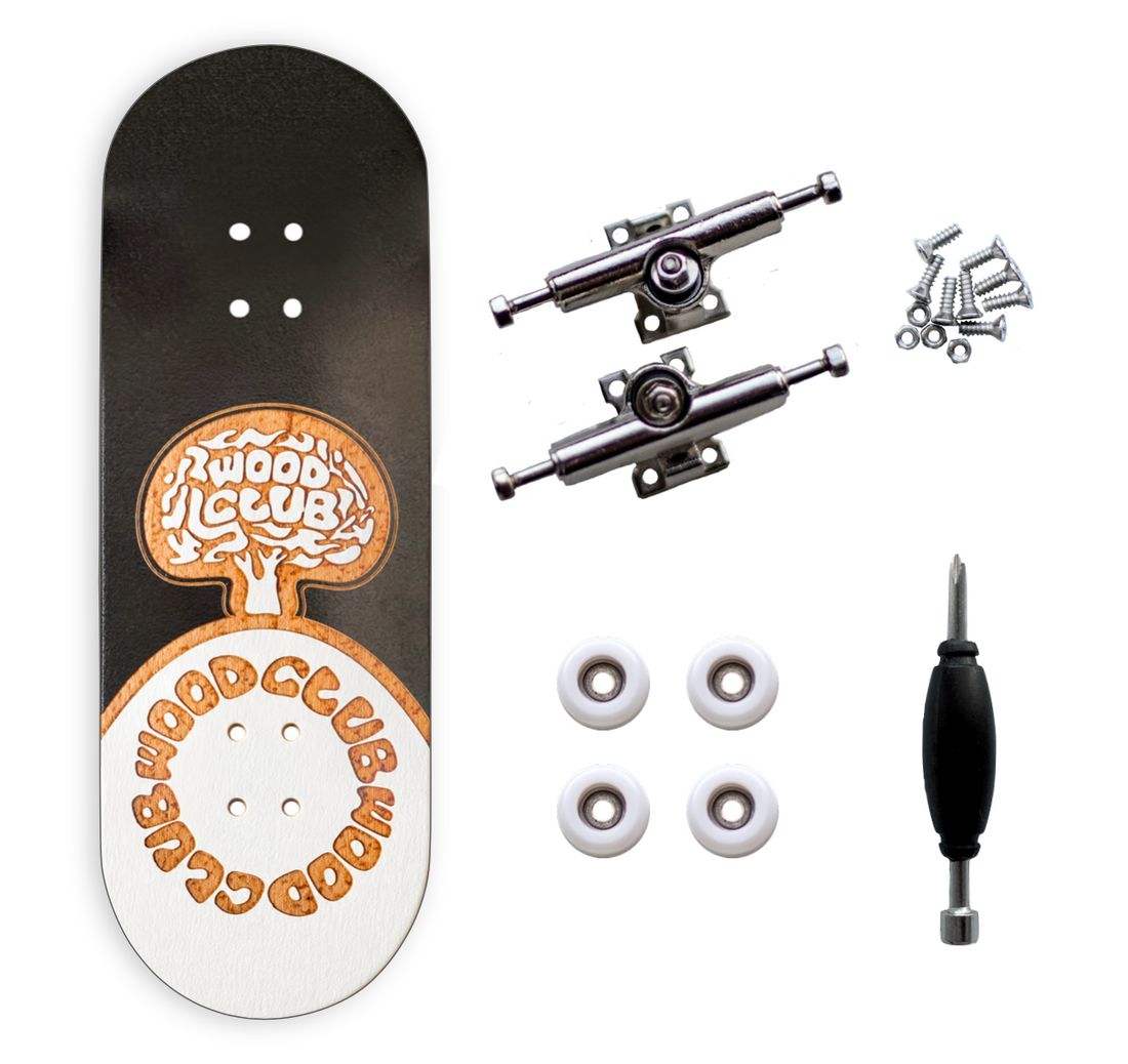 WoodClub Dřevěný Fingerboard 32mm - "Black Dip"