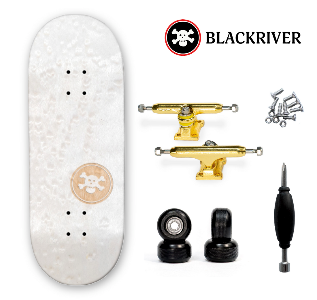 Blackriver Fingerboard 32mm - "BR Mini Logo" Wide White